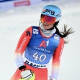 Image d'illustration - Elena Stoffel en action lors du slalom de Flachau en janvier 2024
