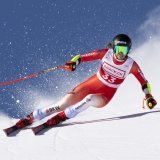 Malorie Blanc en action le 21 décembre dernier lors de sa première course en Coupe du Monde à Saint-Moritz.
