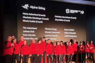 La délégation ski alpin, ce jeudi 6 mars à Sion