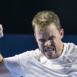 La joie de Remy Bertola, qui jouera le 2e tour des qualifications à Bâle KEYSTONE/GEORGIOS KEFALAS