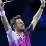 Stan Wawrinka va vivre un nouveau beau moment avec le public bâlois jeudi. KEYSTONE/GEORGIOS KEFALAS