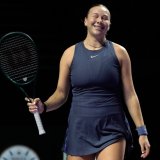 Amanda Anisimova en demi-finales du Masters KEYSTONE/AP/Fatima Shbair