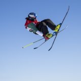 Mathilde Gremaud a manqué le coche là où elle était devenue championne olympique en 2022 (archives). KEYSTONE/GIAN EHRENZELLER