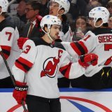 Nico Hischier a inscrit vendredi son 9e but de la saison KEYSTONE/AP/Jeffrey T. Barnes
