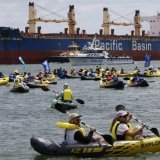 "En tant que troisième plus gros exportateur de carburants fossiles, l'Australie joue un rôle démesuré dans la crise climatique", estime Greenpeace Australia Pacific. KEYSTONE/EPA/DARREN PATEMAN