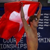 Noè Ponti célèbre son titre européen KEYSTONE/PATRICK B. KRAEMER