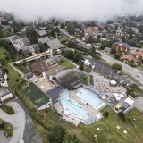 Les bains thermaux d'Ovronnaz photographies ce mercredi, 10 septembre 2025 a Ovronnaz. (KEYSTONE/Cyril Zingaro)