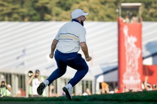 La joie de Shane Lowry après son putt décisif KEYSTONE/EPA/ERIK S. LESSER
