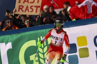 Camille Rast occupe le 10e rang provisoire du géant de Copper Mountain KEYSTONE/EPA/ANNA SZILAGYI