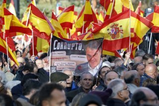 Selon la préfecture de Madrid, 40'000 personnes étaient présentes dimanche au rassemblement. KEYSTONE/EPA/JUANJO MARTIN