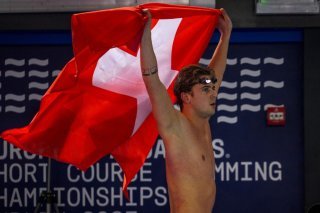 Noè Ponti célèbre son titre européen KEYSTONE/PATRICK B. KRAEMER