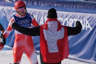 Un duo en or ! Tanguy Nef (à gauche) et Franjo von Allmen ont remporté le combiné des Jeux Olympiques