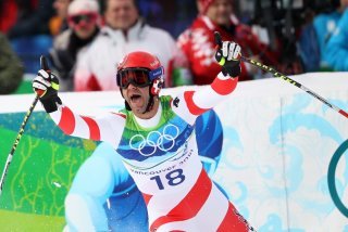 Didier Défago, le jour de son triomphe aux Jeux Olympiques de Vancouver.
