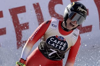 Lara Gut Behrami n'a pas enchaîné un 5e succès de rang KEYSTONE/AP/Giovanni Maria Pizzato