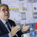 Frédéric Borloz et Isabelle Moret sont venus lundi à Yverdon présenter la planification vaudoise des sites de formation pour le postobligatoire. KEYSTONE/VALENTIN FLAURAUD