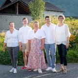 De gauche à droite : Ravier Mélissa (candidate vice-juge), Gwenaël Richard (conseiller communal vert’libéral sortant), Jennifer Cettou (conseillère communale sortante), Yannick Ruppen (candidat conseiller communal) et Sylviane Coquoz (présidente sortante)