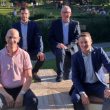 Les candidats du PLR Crans-Montana aux élections d'octobre (de g. à d. Johan Beltramini, Kevin barras, Nicolas Féraud, Sébastien Rey)