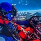 L'avion SolarStratos au-dessus des Alpes valaisannes