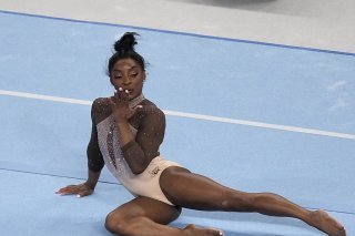 Une démonstration au sol pour Simone Biles. KEYSTONE/AP/Tony Gutierrez