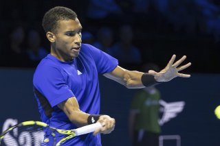 Félix Auger-Aliassime: son compteur s'est arrêté à 11 victoires de rang aux Swiss Indoors. KEYSTONE/AP/Georgios Kefalas
