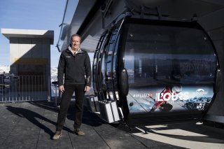 Jean-Marie Fournier et la télécabine de la piste de l'Ours