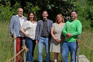 De gauche à droite : Stéphane Andereggen, Daria Moulin, Jérémy Savioz, Maryse Bétrisey Zufferey, Vincent Wiedmer