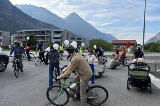 Le Centre Martigny lors de son tour de la ville à vélo, le vendredi 20 septembre 2024