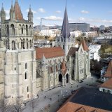 La cathédrale de Lausanne souffle en 2025 ses 750 bougies. Keystone/LAURENT MERLET