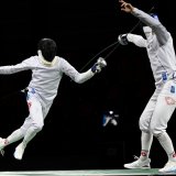 Lucas Malcotti et Alexis Bayard opposés lors de leur duel en finale de la Coupe du Monde à Berne en novembre 2023.