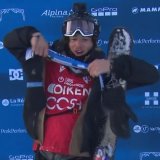 Martin Bender a utilisé un maillot du FC Sion lors de son run à Val Thorens