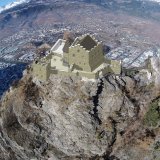 Une restitution du Château de Beauregard, avec le Rhône en contrebas