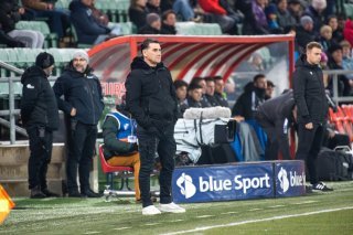 Didier Tholot, en colère contre la prestation de son équipe en 2ème mi-temps face à GC.