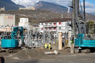 Début des travaux de la sous-station du Pont-du-Rhone