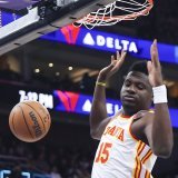 Clint Capela est blessé à la main gauche KEYSTONE/FR171890 AP/ROB GRAY