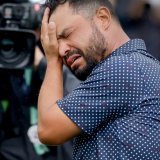 La grande émotion de J.J. Spaun après sa victoire KEYSTONE/EPA/ERIK S. LESSER