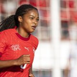 Leila Wandeler a joué ses premières minutes dans un Euro dimanche à Berne. KEYSTONE/MICHAEL BUHOLZER