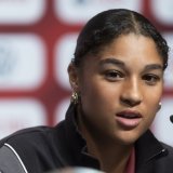 Sydney Schertenleib et ses coéquipières veulent les 3 points face à l'Islande KEYSTONE/PETER KLAUNZER