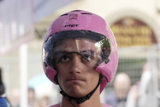 Isaac Del Toro reste en rose après le "chrono" de Pise KEYSTONE/AP/Massimo Paolone