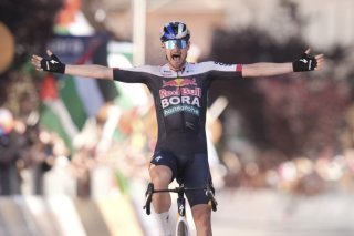 La joie de Nico Denz à l'arrivée KEYSTONE/AP/Massimo Paolone