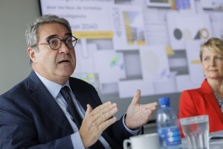 Frédéric Borloz et Isabelle Moret ont loué les qualités du futur gymnase d'Aigle (archives). KEYSTONE/VALENTIN FLAURAUD