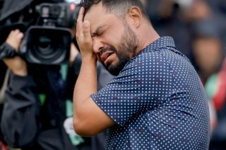 La grande émotion de J.J. Spaun après sa victoire KEYSTONE/EPA/ERIK S. LESSER