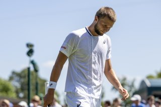 Leandro Riedi a commis trop de fautes directes pour espérer rallier le 2e tour à Wimbledon. KEYSTONE/PETER KLAUNZER