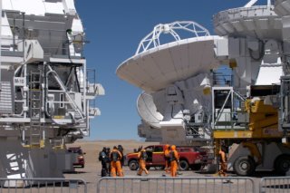 Une partie de l'Atacama Large Millimeter/submillimeter Array (ALMA), à San Pedro de Atacama, au Chili. (Photo d'archives) KEYSTONE/EPA EFE/RODRIGO SAEZ