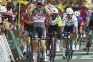 Le Belge Jasper Philipsen a été le plus fort au sprint KEYSTONE/AP/Thibault Camus