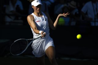 Viktorija Golubic ne s'est pas éternisée à Prague KEYSTONE/PETER KLAUNZER