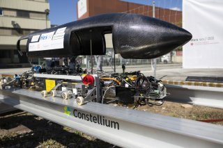 Un prototype du projet GRIPIT photographie lors d'une conference de presse de la HES-SO afin de presenter deux prototypes pour imaginer les transports de demain ce mardi, 29 avril 2025 a Sion.