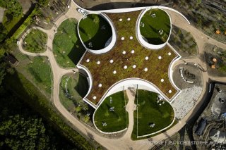Vue aérienne du parc thématique Barryland à Martigny