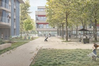 Une projection du futur écoquartier de Champsec, selon les plans du Bureau dvarchitectes et associés à Sion