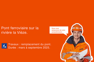Les travaux nécessitent le remplacement des trains par des bus entre St-Maurice et St-Gingolph, du 28 juin à 0h30 jusqu’à la fin du service du mercredi 2 juillet 2025.