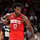 Tari Eason (17) a mené les Rockets à la victoire lundi KEYSTONE/AP/Karen Warren